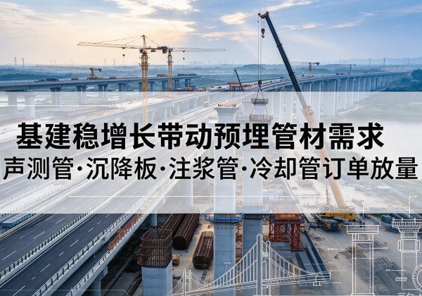 迁安基建稳增长带动预埋监测管材需求，声测管、沉降板、注浆管订单持续放量